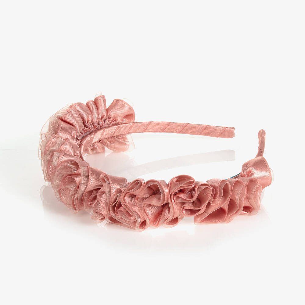 Abel & Lula-Girls Pink Ruffle Hairband | Childrensalon Outlet