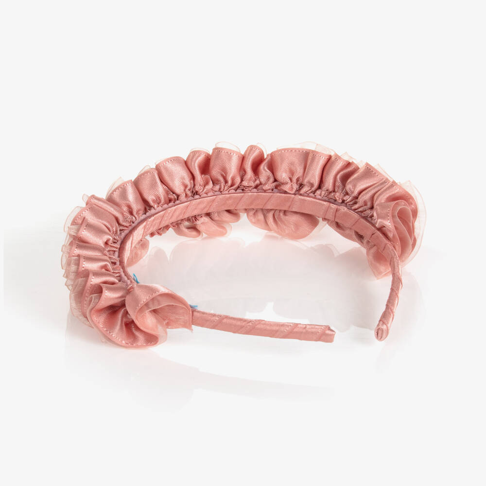 Abel & Lula-Girls Pink Ruffle Hairband | Childrensalon Outlet