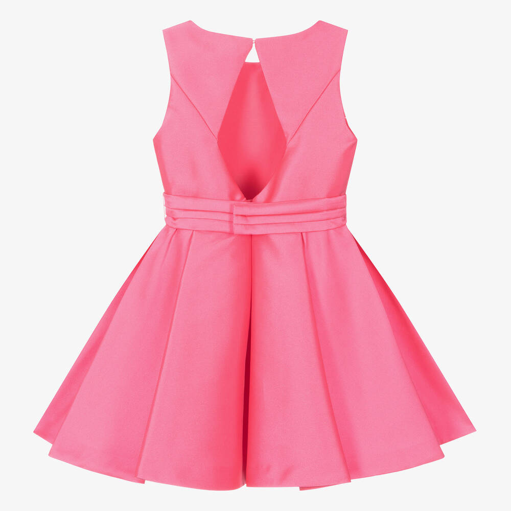 Abel & Lula-Girls Pink Satin Twill Dress | Childrensalon Outlet