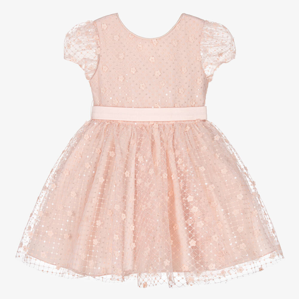 Abel & Lula - Girls Pink Sequin & Tulle Dress  | Childrensalon