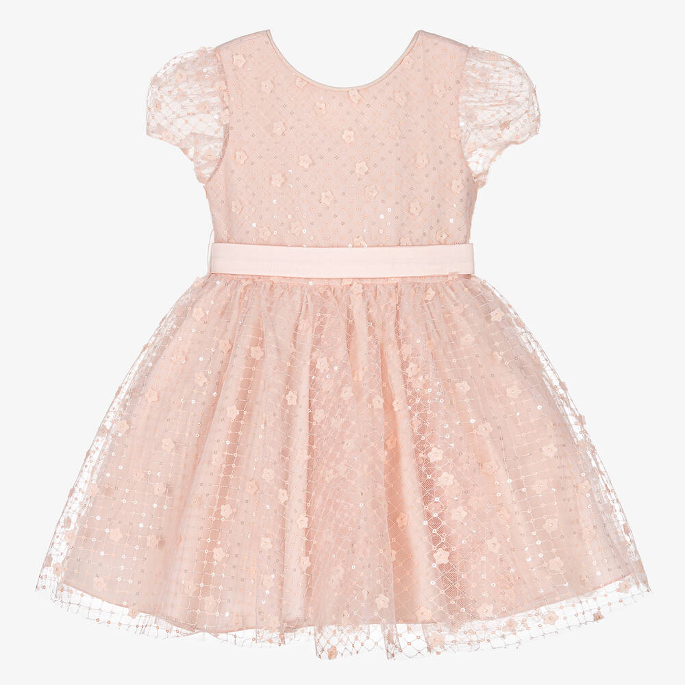 Girls Pink Sequin Tulle Dress