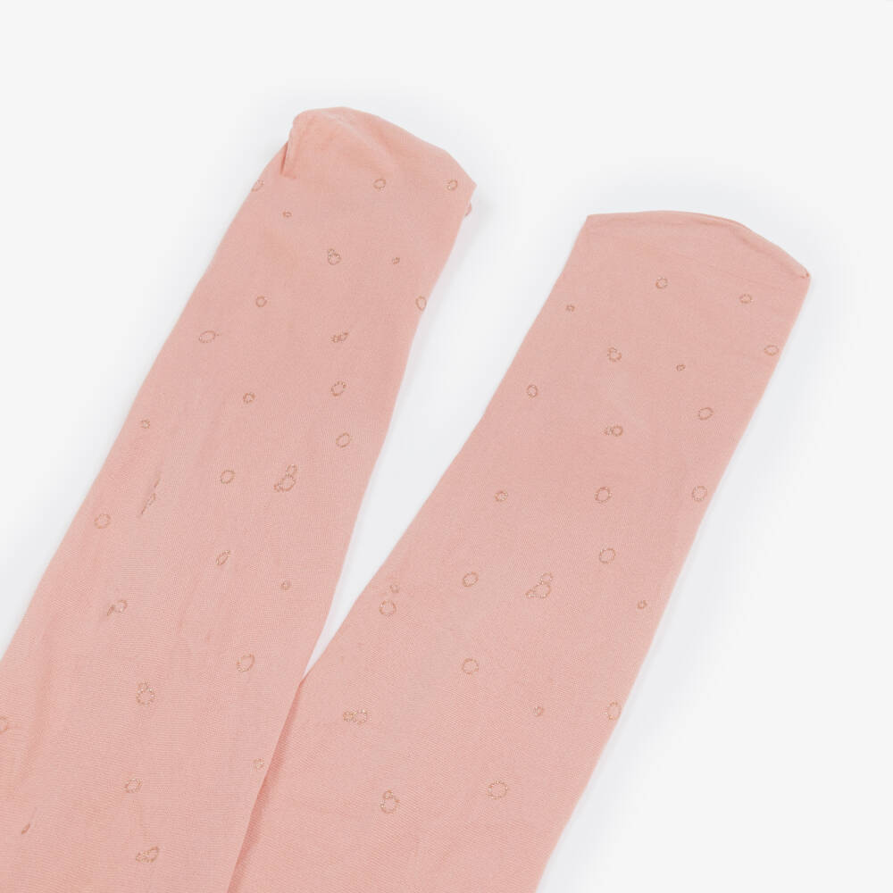 Abel & Lula-Розовые блестящие колготки в горошек для девочек | Childrensalon Outlet