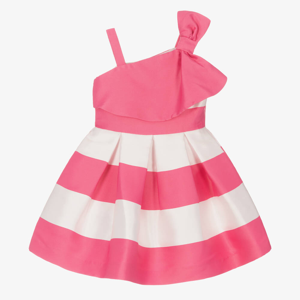 Abel & Lula - Girls Pink Striped Dress | Childrensalon