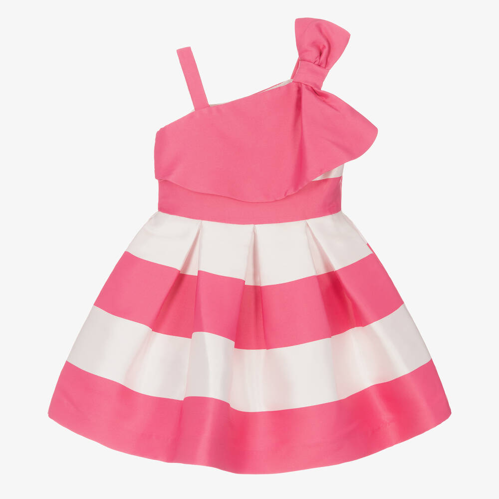 Abel & Lula - Robe rose rayée fille | Childrensalon