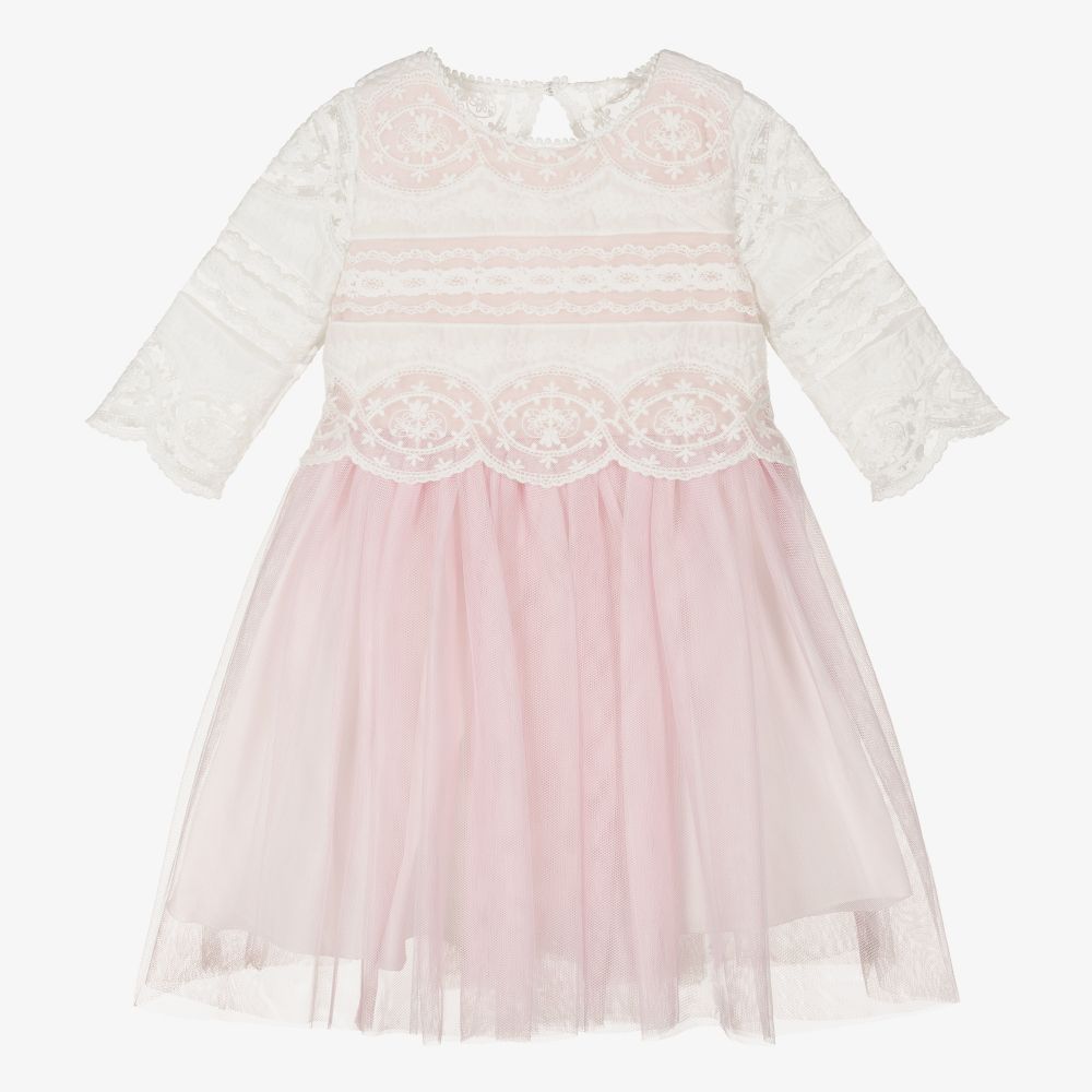 Abel & Lula - Rosa Spitzenkleid mit Tüll (M) | Childrensalon