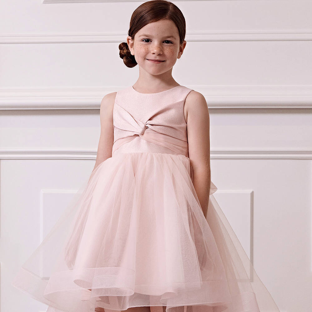 Abel & Lula - Girls Pink Tulle Waterfall Dress