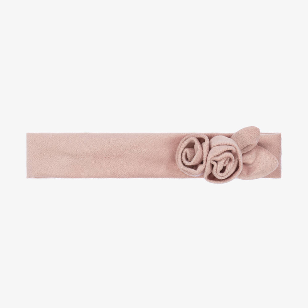 Abel & Lula-Girls Pink Velvet Flower Headband | Childrensalon Outlet