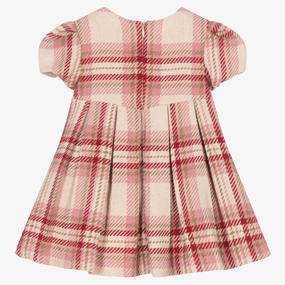 Abel & Lula-Girls Pink Wool Tartan Dress | Childrensalon Outlet