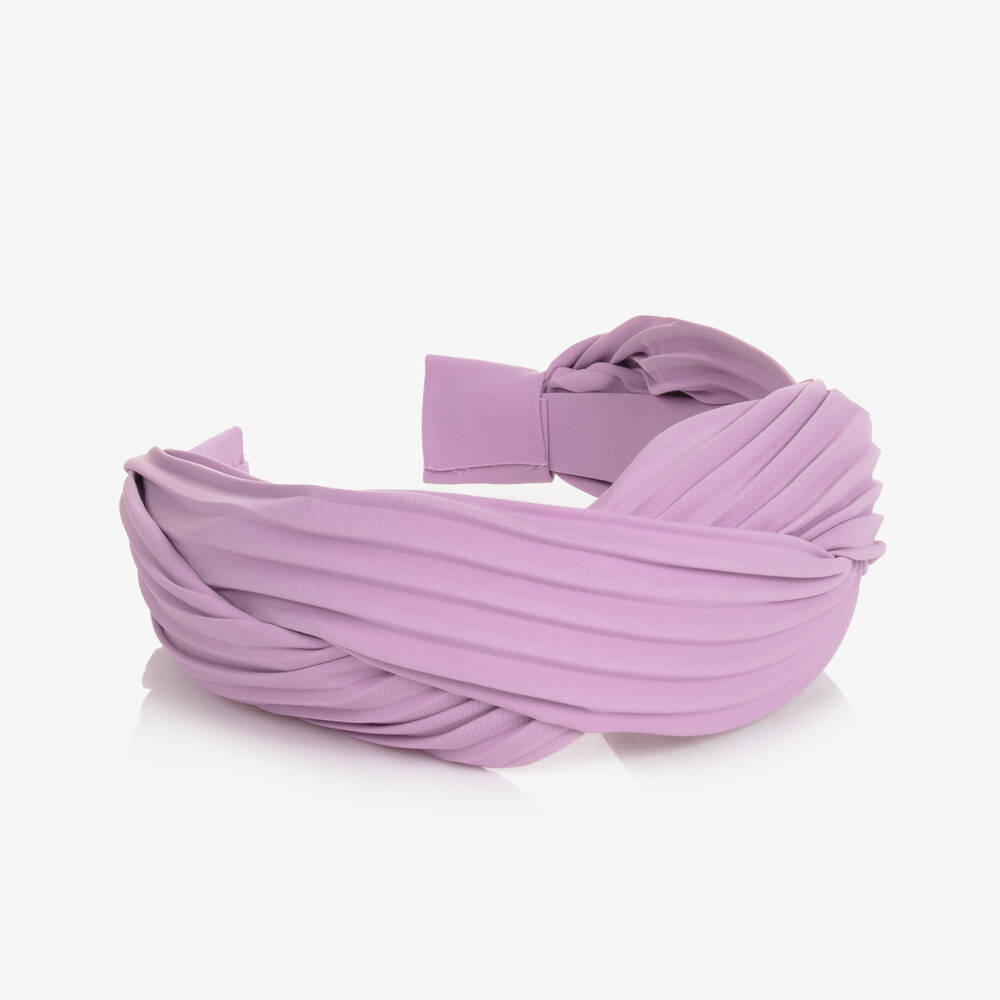 Abel & Lula-Girls Purple Pleated Hairband | Childrensalon Outlet