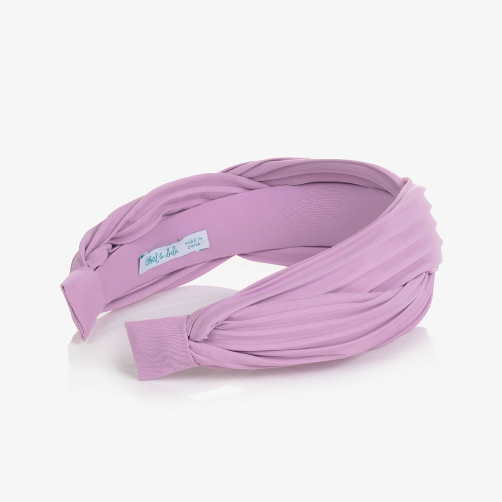 Abel & Lula-Girls Purple Pleated Hairband | Childrensalon Outlet