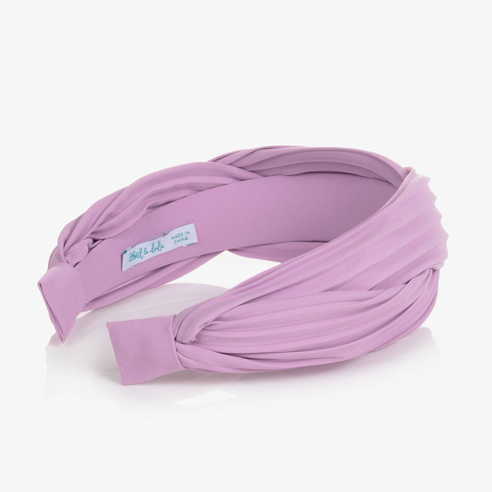 Abel & Lula-Girls Purple Pleated Hairband | Childrensalon Outlet