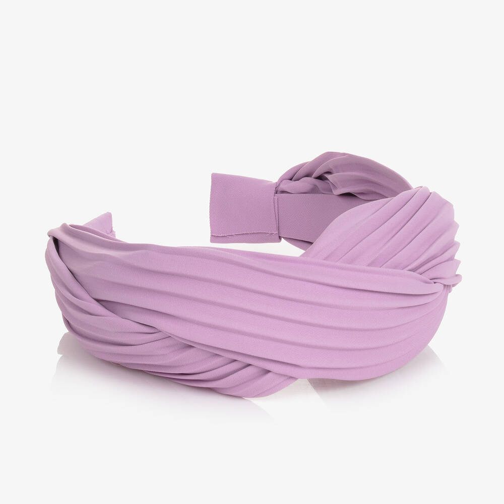Abel & Lula-Girls Purple Pleated Hairband | Childrensalon Outlet