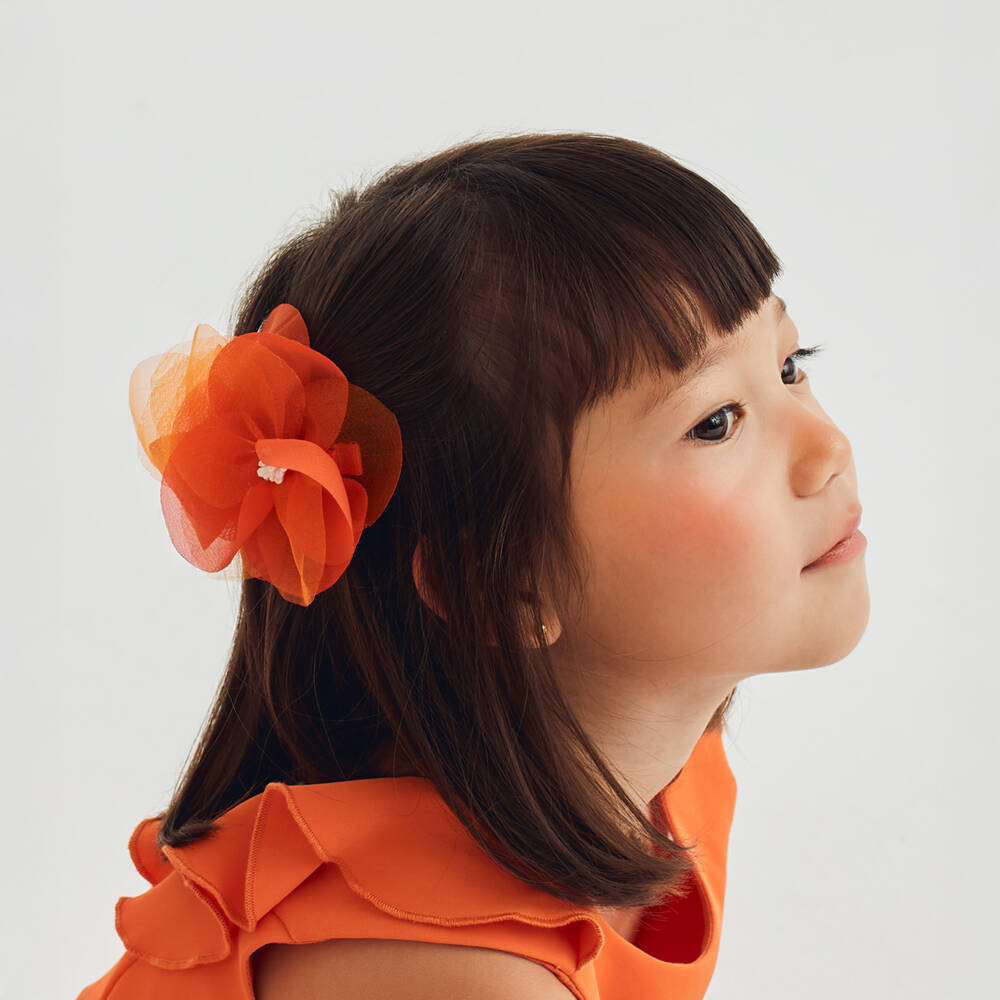 Abel & Lula-Girls Radiant Chiffon Blossom Clip | Childrensalon Outlet