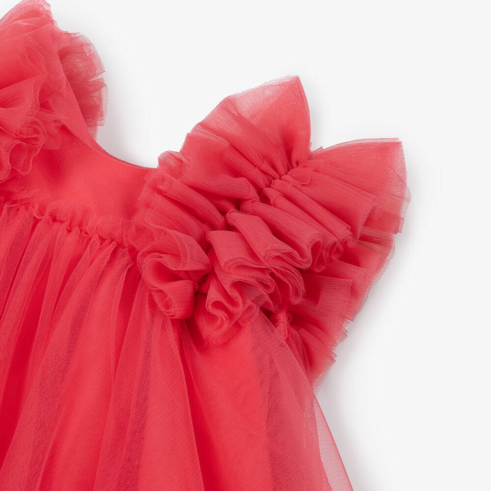 Abel & Lula-Girls Radiant Pink Tulle Gown | Childrensalon Outlet