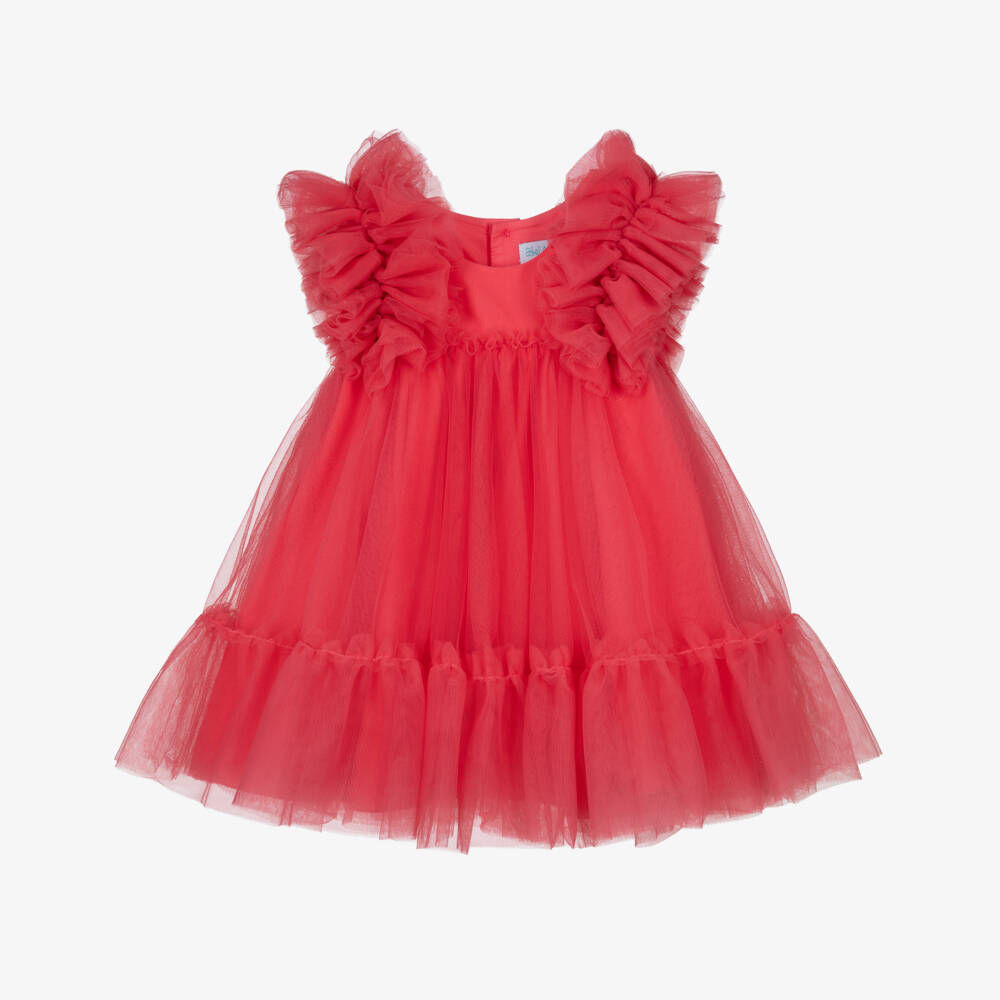 Abel & Lula-Girls Radiant Pink Tulle Gown | Childrensalon Outlet