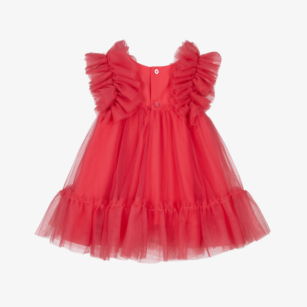 Abel & Lula-Girls Radiant Pink Tulle Gown | Childrensalon Outlet