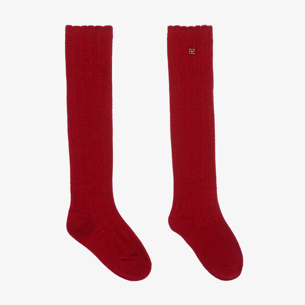 Girls red deals knee high socks