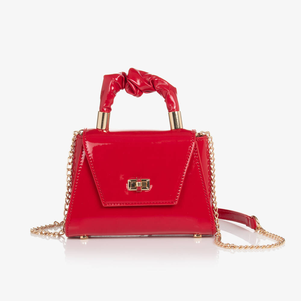 Abel & Lula - Girls Red Patent Faux Leather Handbag (16cm) | Childrensalon