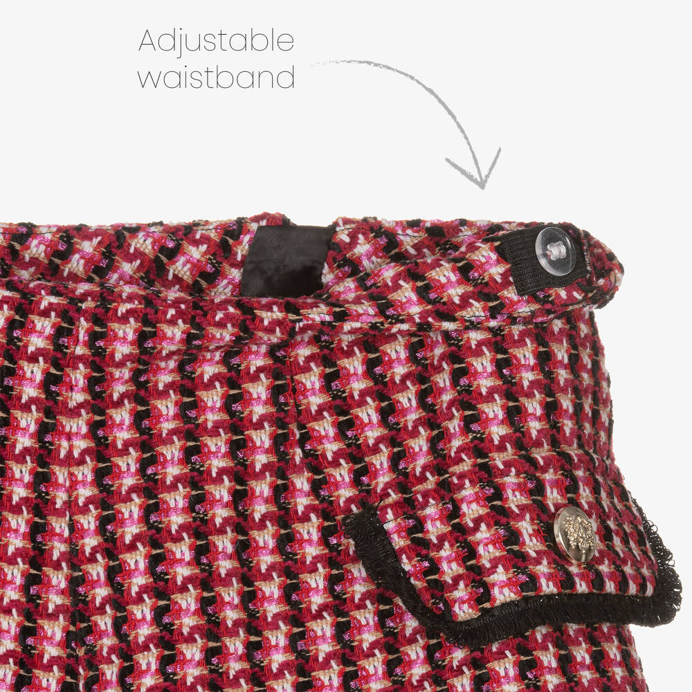 Abel & Lula-شورت تويد لون زهري وأحمر للبنات | Childrensalon Outlet