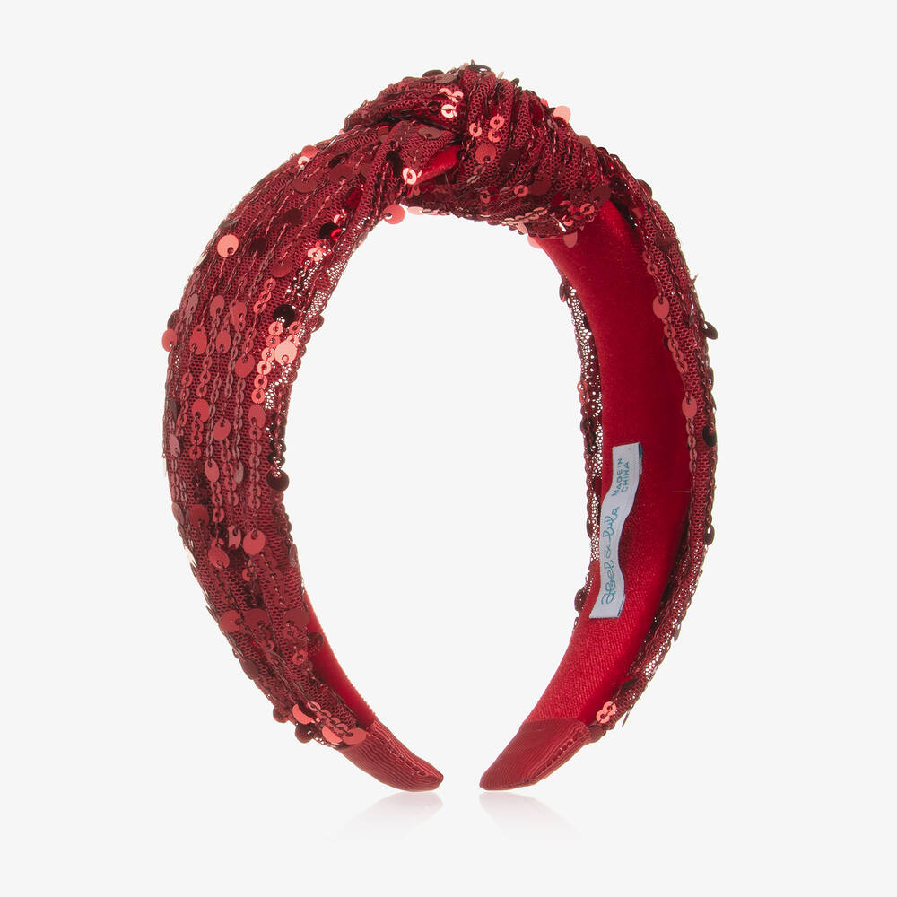 Abel & Lula-Girls Red Sequin & Tulle Hairband | Childrensalon Outlet