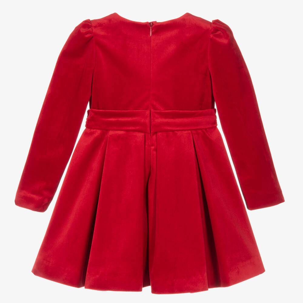 Abel & Lula-فستان مخمل لون أحمر | Childrensalon Outlet