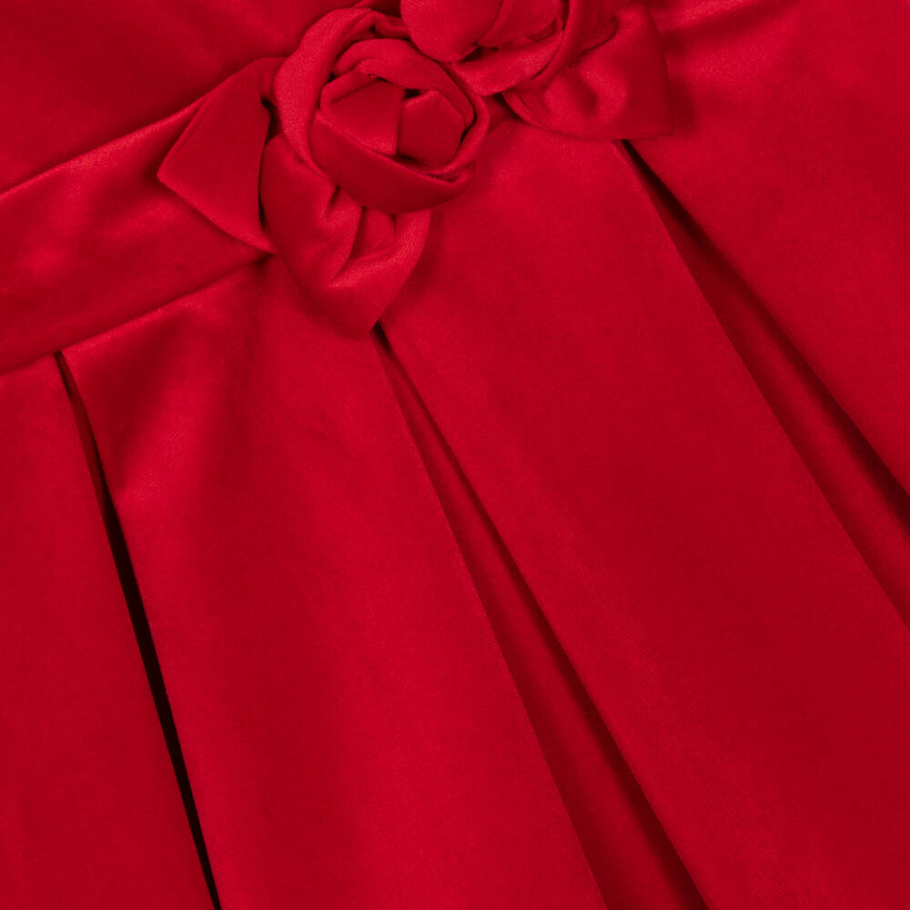 Abel & Lula-فستان مخمل لون أحمر | Childrensalon Outlet