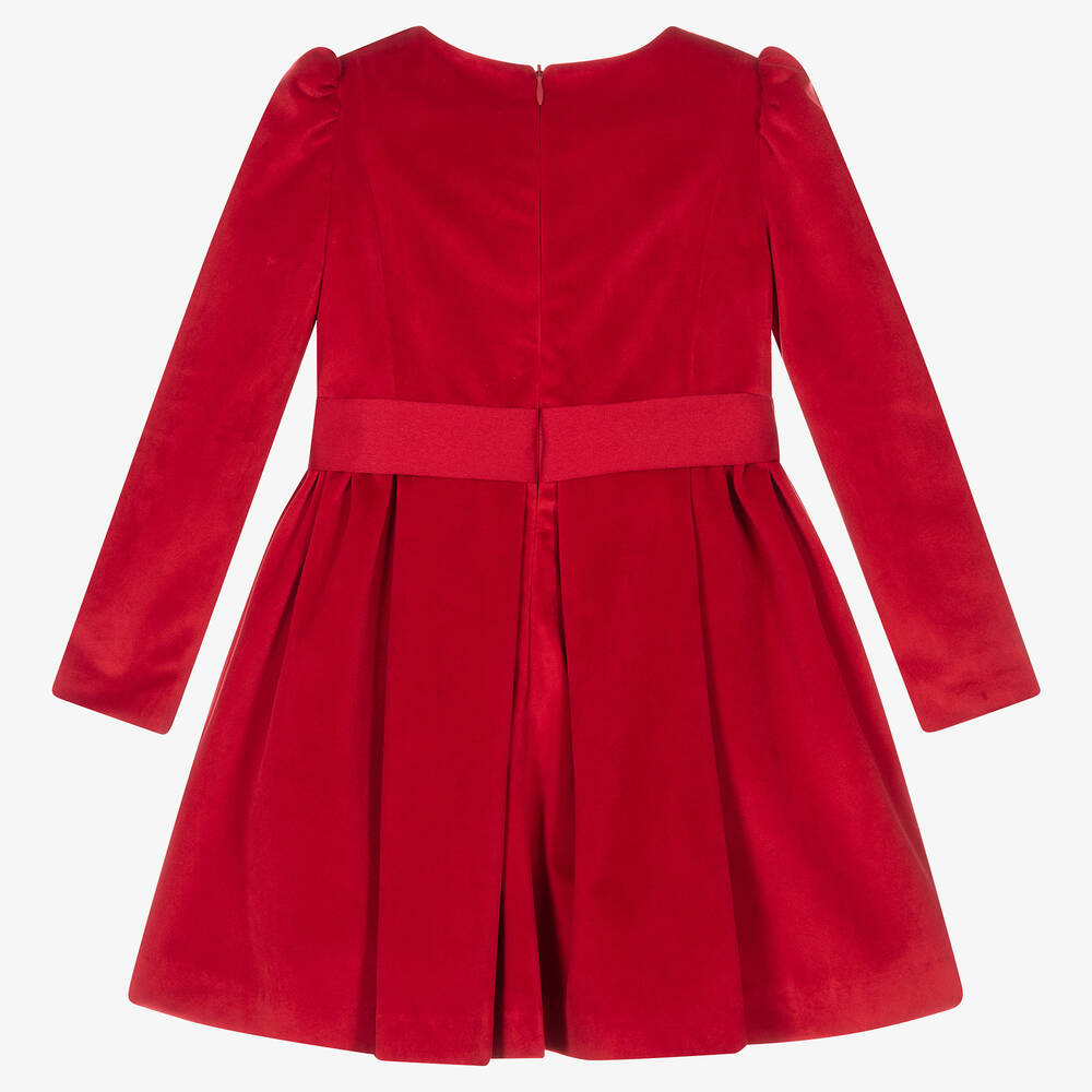 Abel & Lula-Girls Red Velvet Rose Dress | Childrensalon Outlet