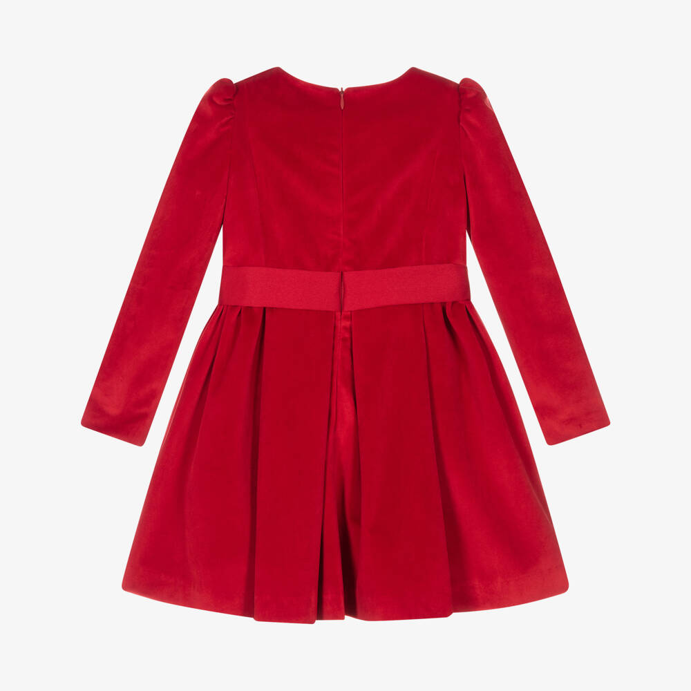 Abel & Lula-Girls Red Velvet Rose Dress | Childrensalon Outlet