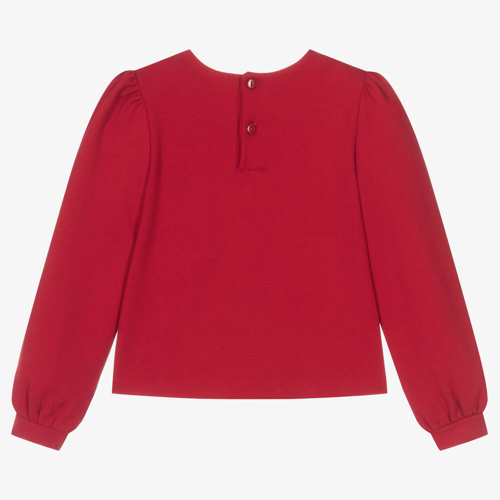 Abel & Lula-Красный топ из вискозы с бантом на плече | Childrensalon Outlet