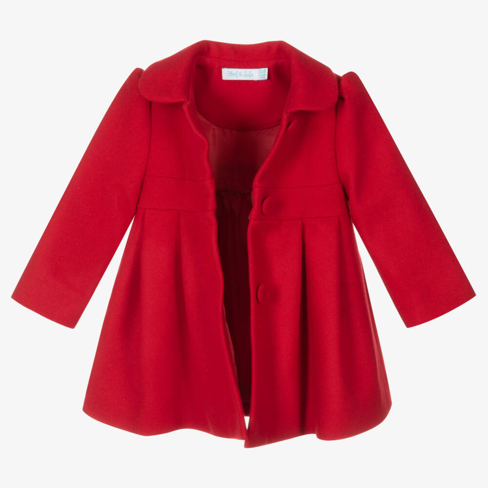 Abel & Lula-Girls Red Wool Coat | Childrensalon Outlet