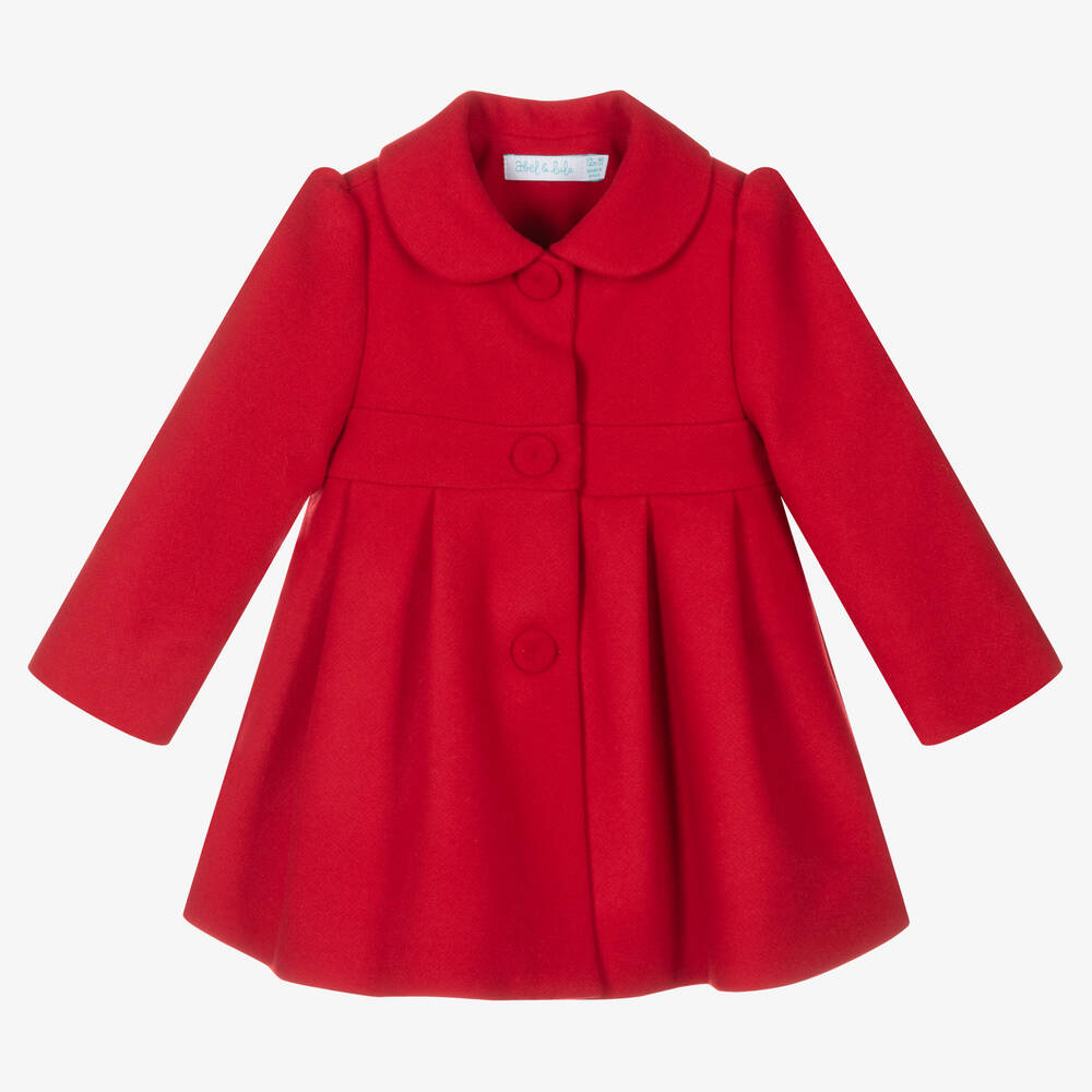 Abel & Lula-Girls Red Wool Coat | Childrensalon Outlet