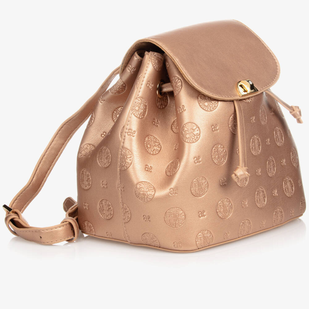 Abel & Lula-Girls Rose Gold Backpack (21cm) | Childrensalon Outlet
