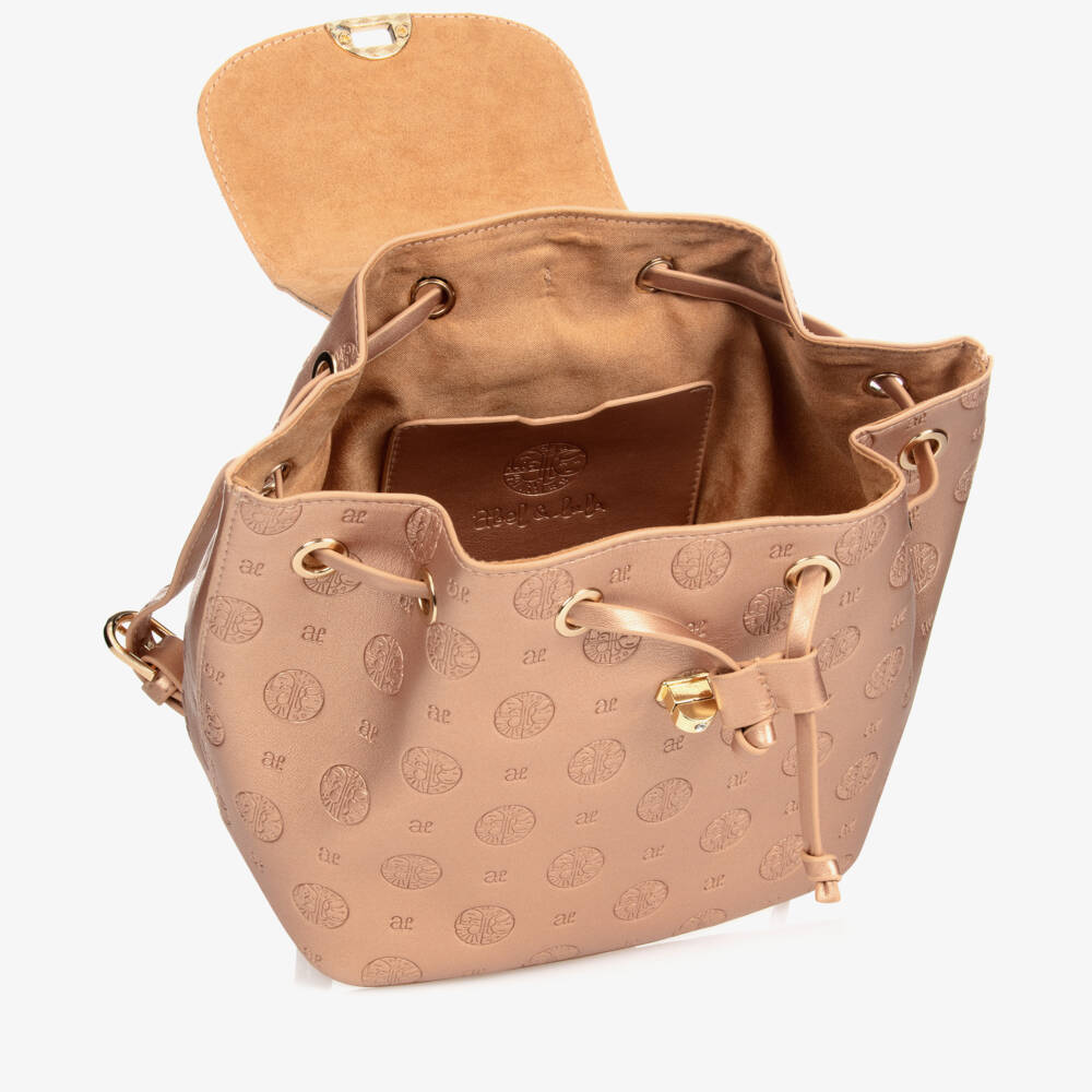 Abel & Lula-Girls Rose Gold Backpack (21cm) | Childrensalon Outlet