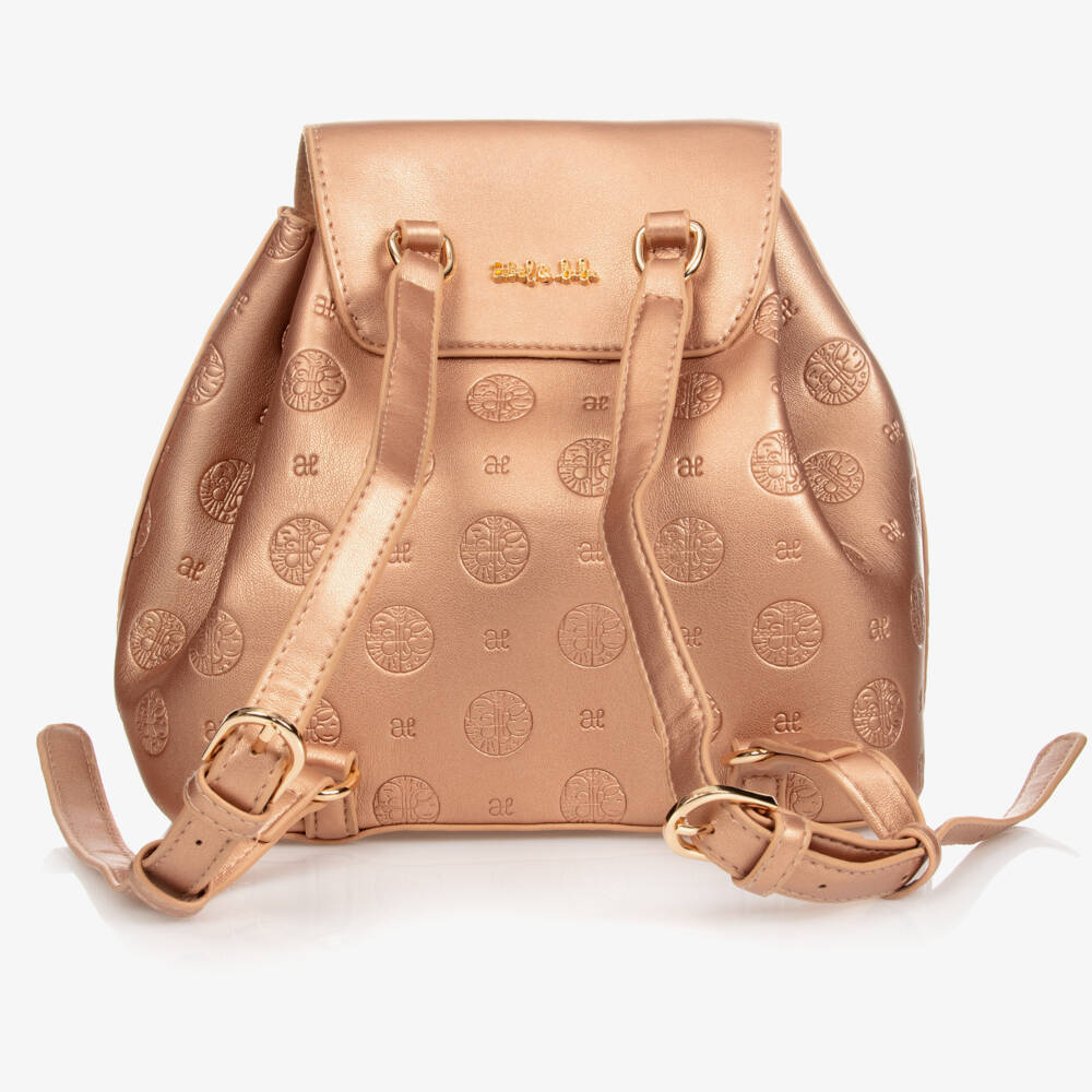 Abel & Lula-Girls Rose Gold Backpack (21cm) | Childrensalon Outlet