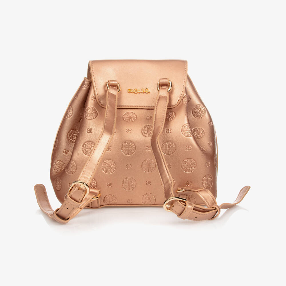 Abel & Lula-Girls Rose Gold Backpack (21cm) | Childrensalon Outlet
