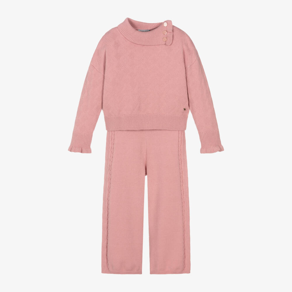 Abel & Lula-Girls Rose Knit Outfit Set | Childrensalon Outlet