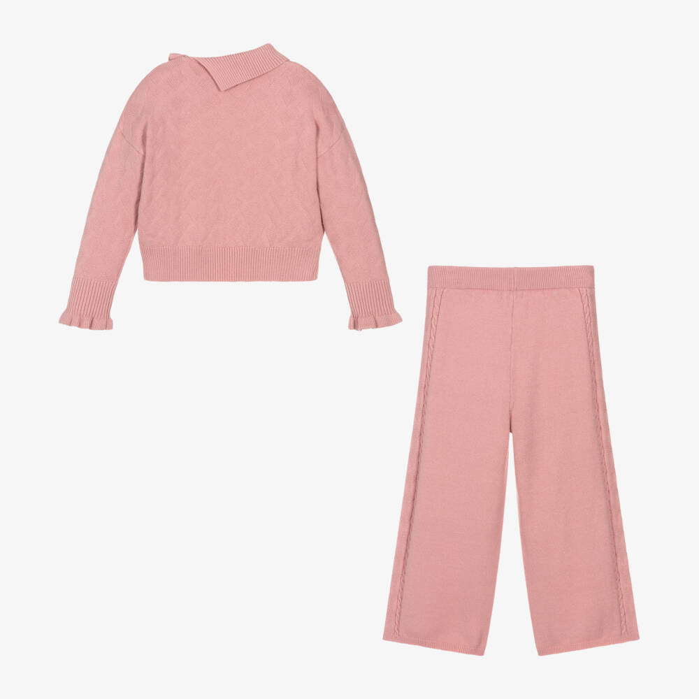 Abel & Lula-طقم بنطلون محبوك لون زهري للبنات | Childrensalon Outlet