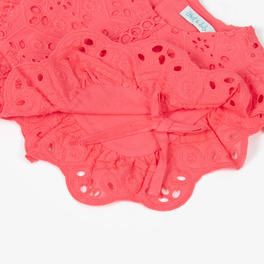 Abel & Lula-Girls Rosy Eyelet Ensemble | Childrensalon Outlet
