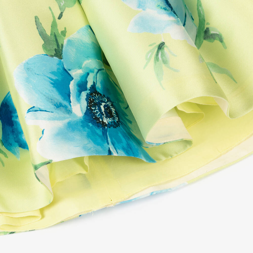 Abel & Lula-Girls Satin Dress with Floral Elegance | Childrensalon Outlet