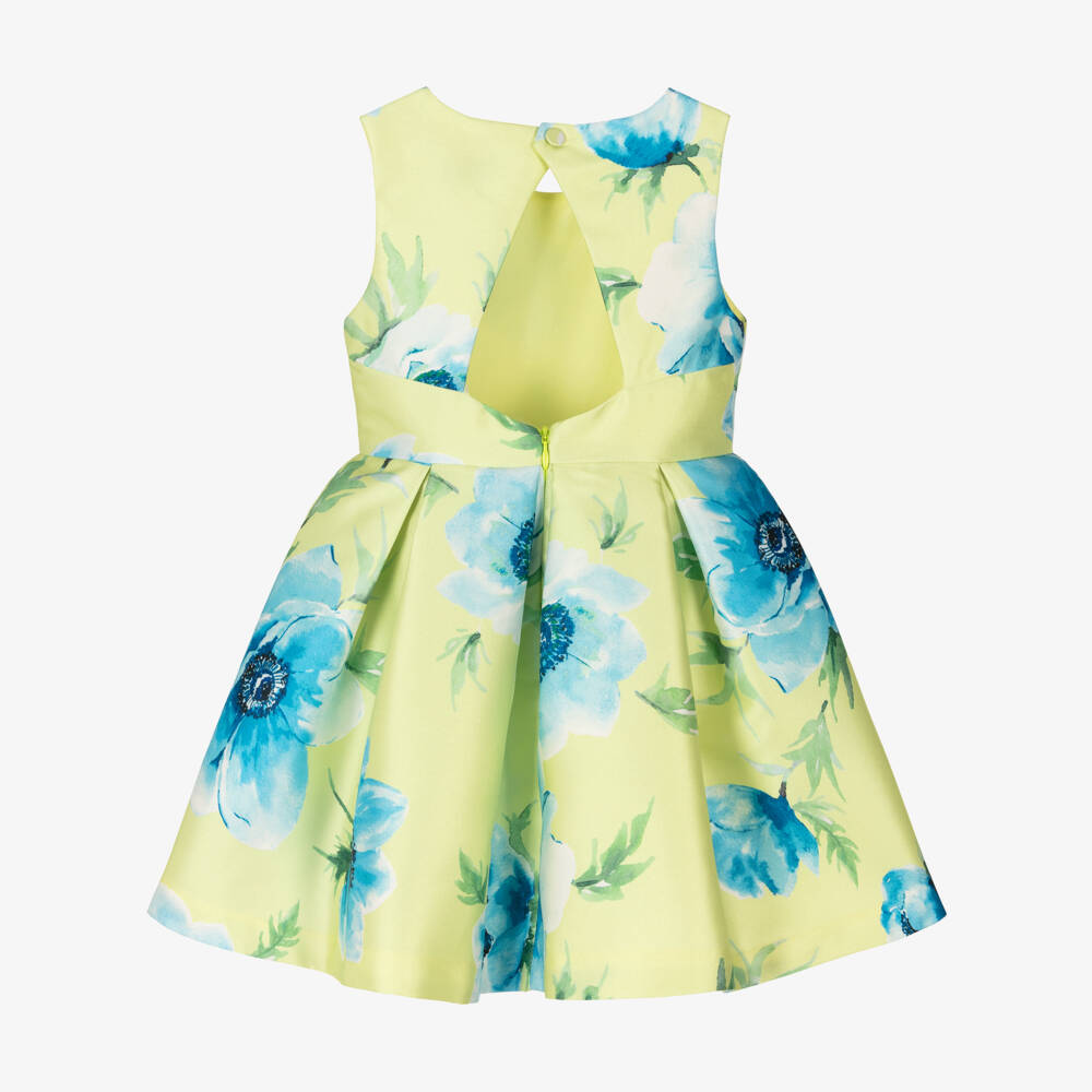 Abel & Lula-Girls Satin Dress with Floral Elegance | Childrensalon Outlet