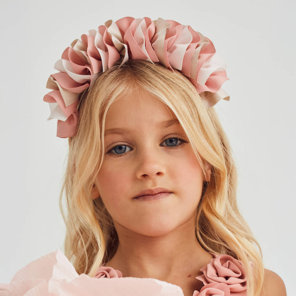 Abel & Lula-Очаровательный атласный ободок с рюшами для девочек | Childrensalon Outlet