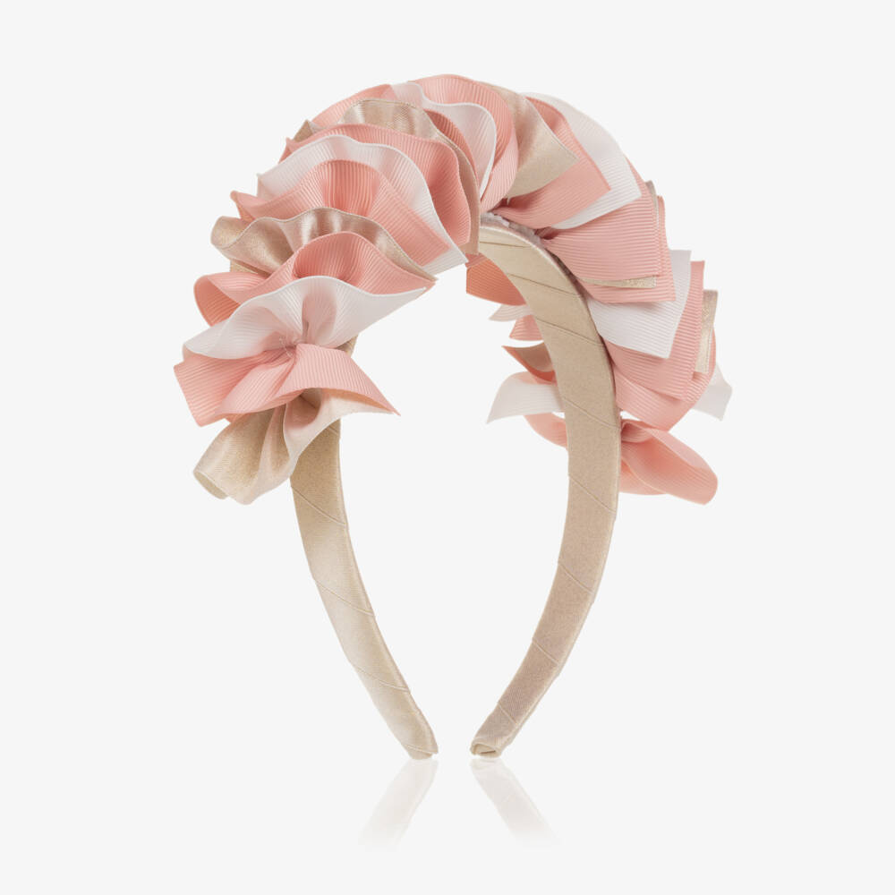 Abel & Lula-Girls Satin Ruffle Headpiece Delight | Childrensalon Outlet