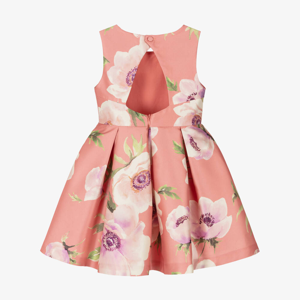 Abel & Lula-Girls Satin Twill Floral Frock | Childrensalon Outlet
