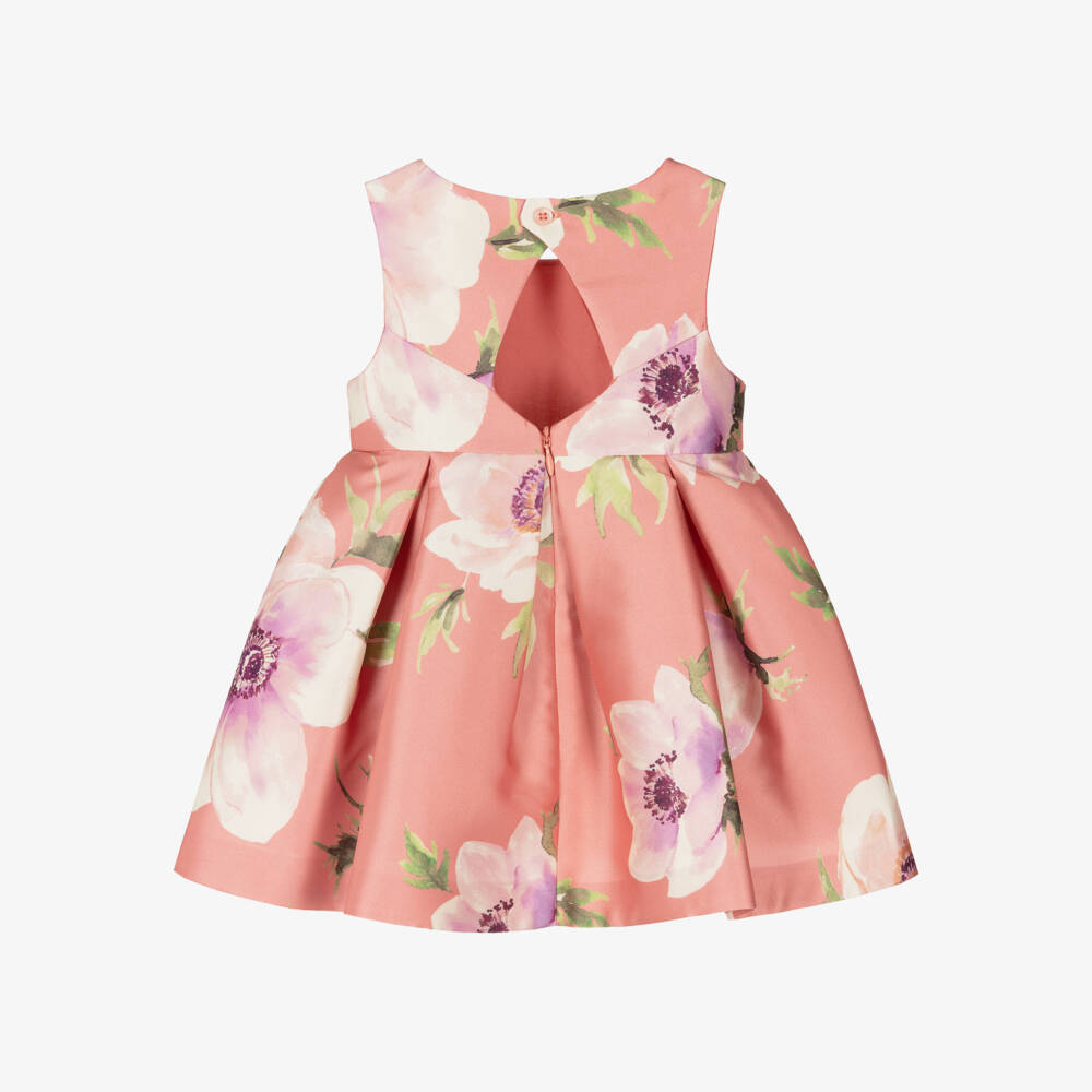 Abel & Lula-Girls Satin Twill Pink Blossom Dress | Childrensalon Outlet
