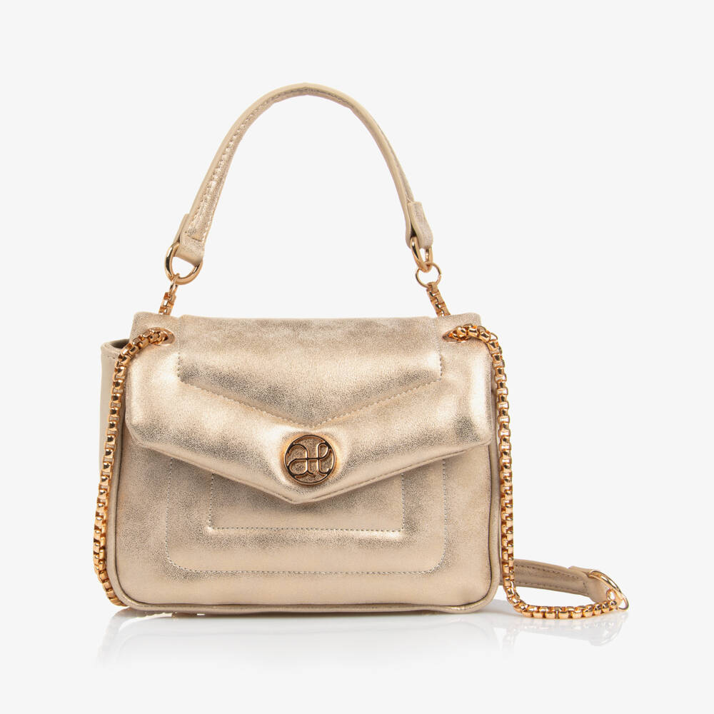 Abel & Lula-Girls Shimmery Gold Quilted Purse | Childrensalon Outlet