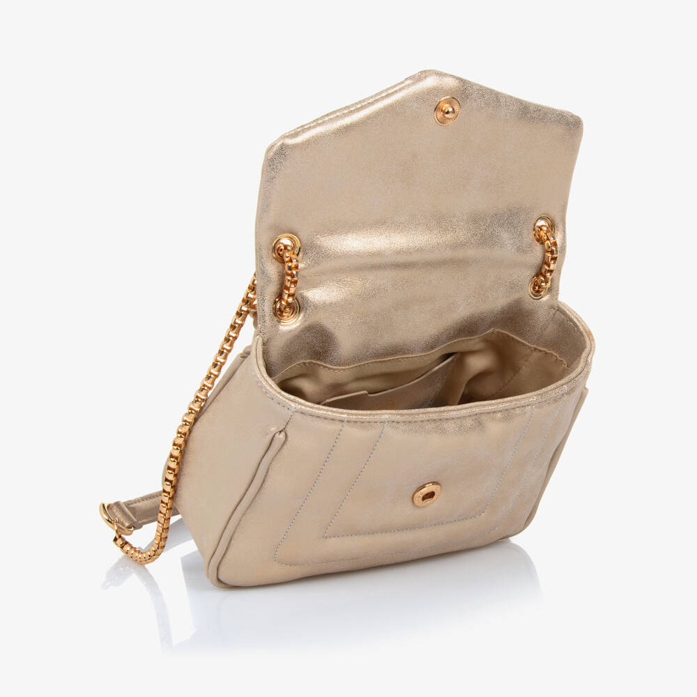 Abel & Lula-Girls Shimmery Gold Quilted Purse | Childrensalon Outlet