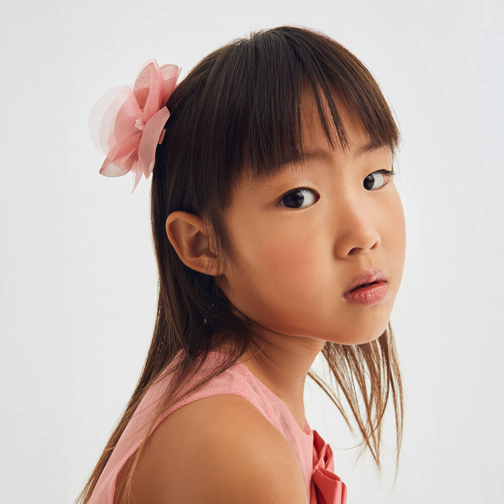 Abel & Lula-Girls' Soft Pink Chiffon Flower Clip | Childrensalon Outlet