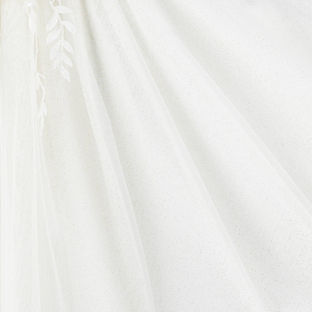 Abel & Lula-فستان تول عاجي وبيج براق للبنات | Childrensalon Outlet