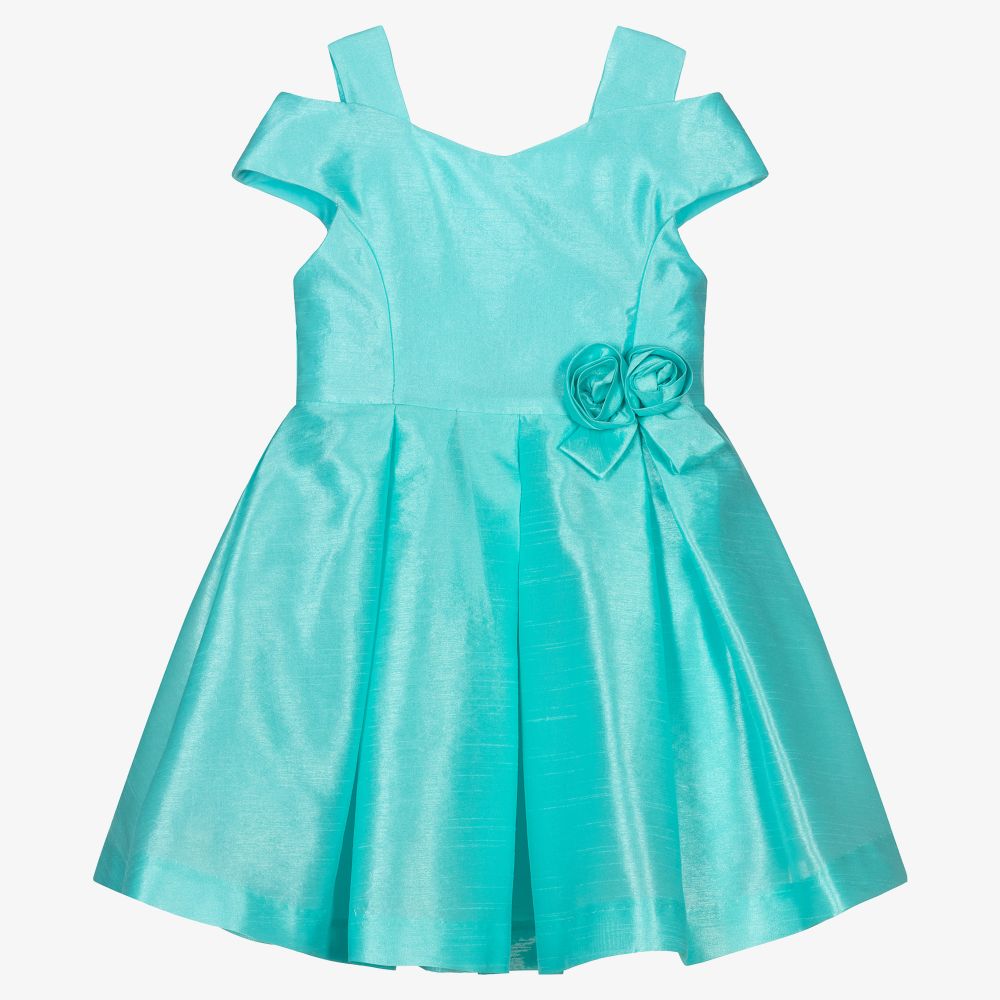 Abel & Lula - Girls Turquoise Blue Dress | Childrensalon