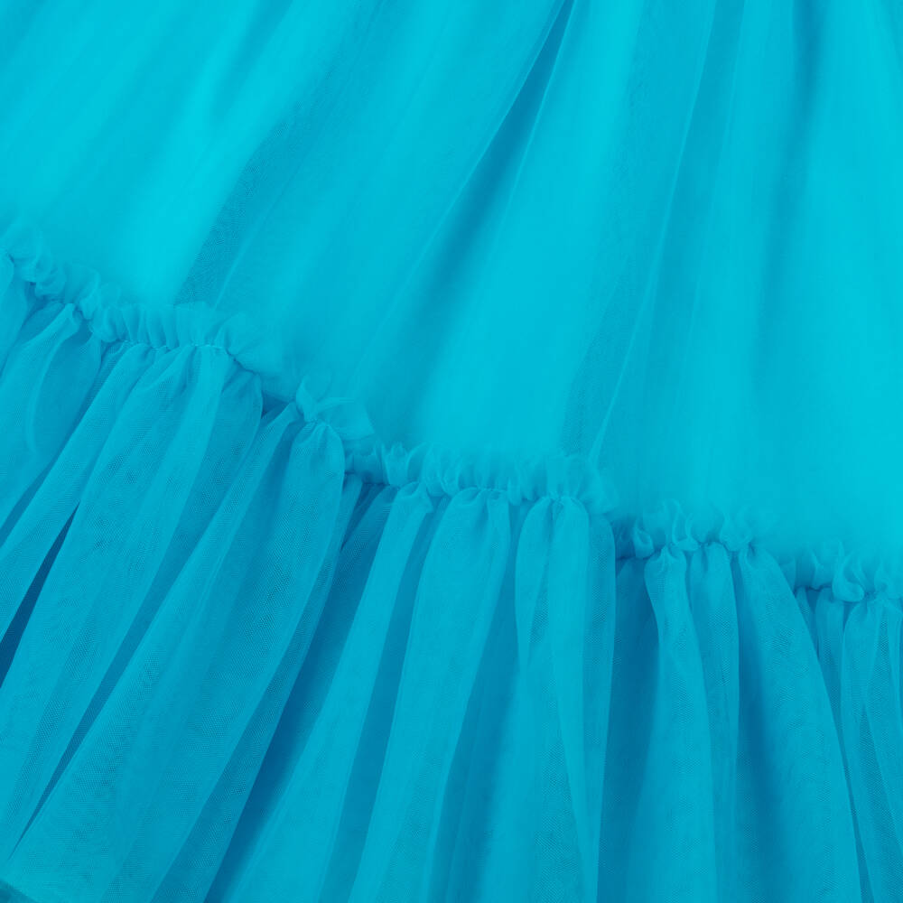 Abel & Lula-Girls Turquoise Dream Tulle Gown | Childrensalon Outlet